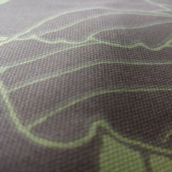 Morning Glory Floral Print Upholstery Fabric Brown Chartreuse Leaves Craft Home - Picture 3 of 6